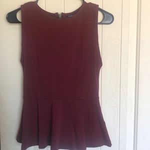 Burgundy top shop peplum top